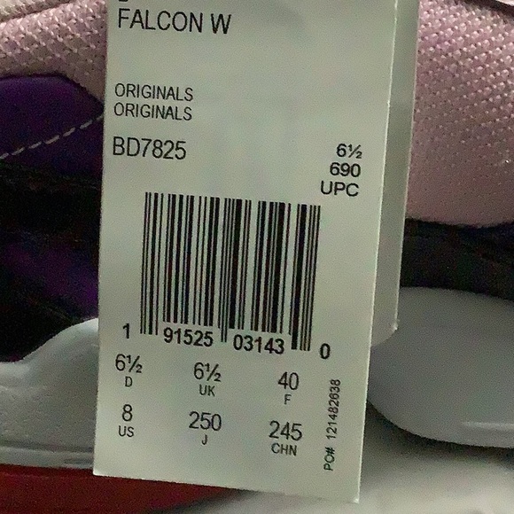 Adidas Falcon Low-Top Sneakers Purple Pink Size 8 - Picture 10 of 10
